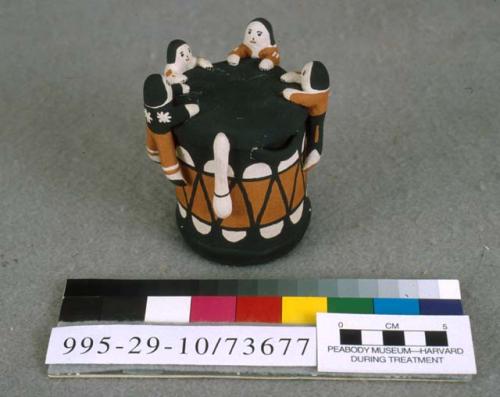 Polychrome drum with children