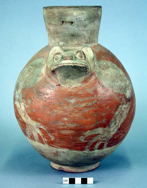 Footed effigy jar