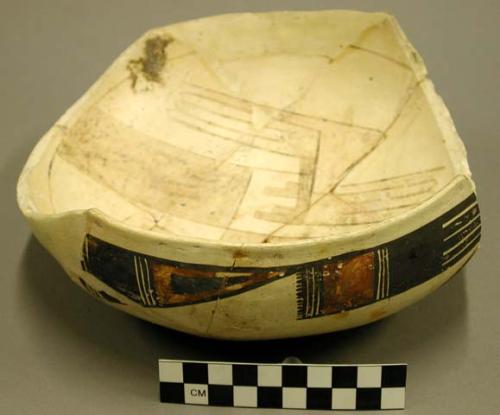 Part of Jeddito black-on-yellow pottery bowl