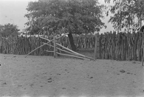 Gate posts in the compound