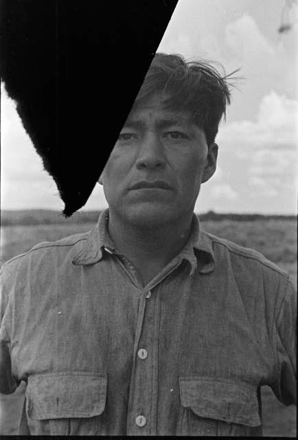 Navajo man -- partially blank negative