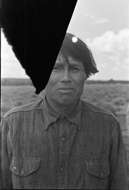 Navajo man -- partially blank negative