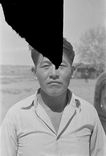 Navajo man -- partially blank negative