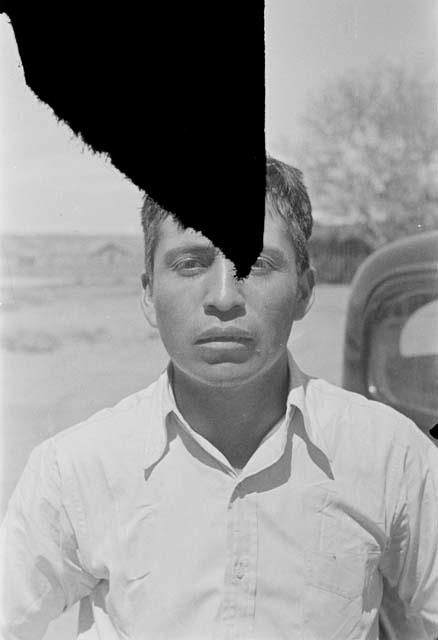 Navajo man -- partially blank negative