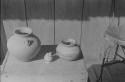 Armadillo ware jar (Boquete), small armadillo ware jar (Boquete), red on orange bowl (no location).