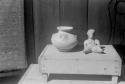 Alligator ware bowl, Boquete, and figurine, Concepcion.