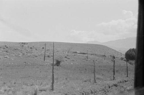 Ridge on which site stands -- from west