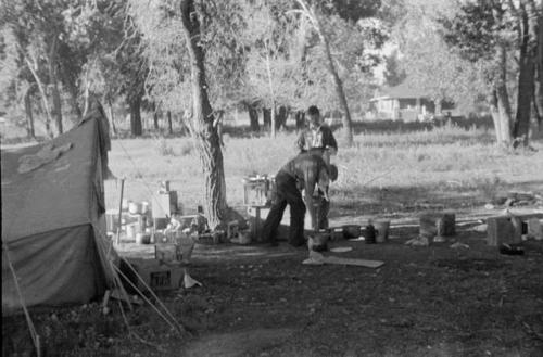 Views of camp in village park