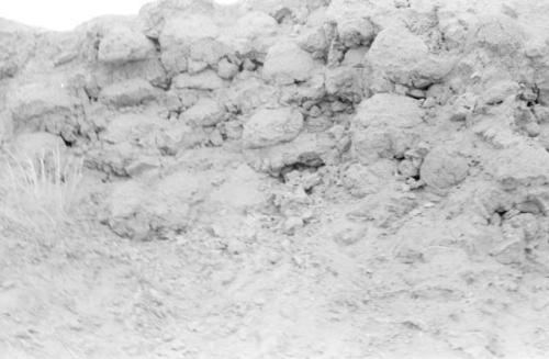 Conical adobes in huaca, Sojo