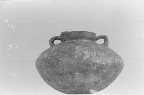 Paddle-marked jar, Vichayal, Chira Valley. In Peabody Museum.