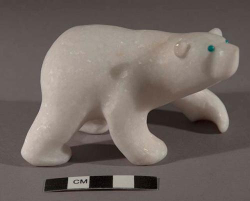 Fetish polar bear, white with turquoise eyes