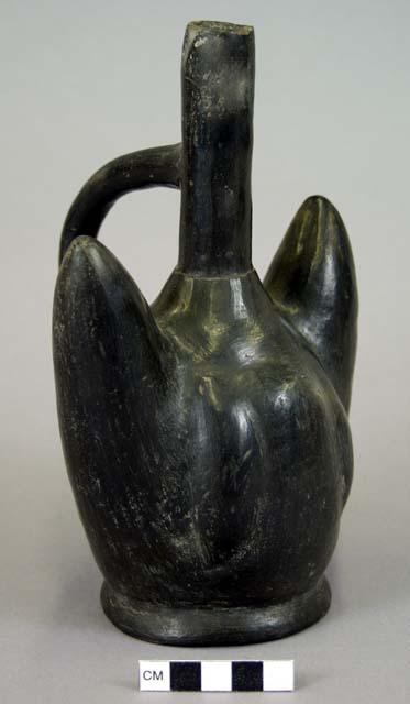 Black ware vessel with stirrup spout