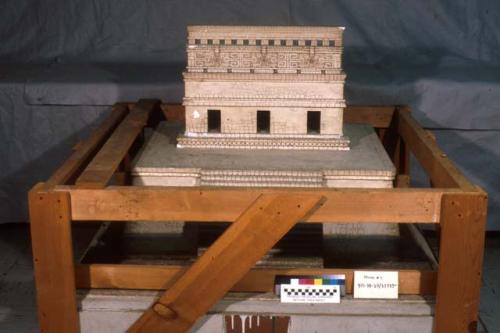 Model of La Casa Colorado, Chichen Itza, Yucatan, Mexico