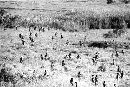 Large group of men fighting