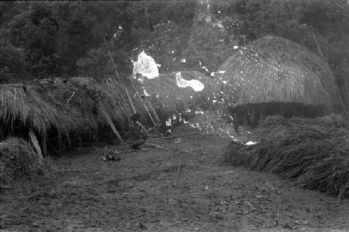 Men working -- damaged negative