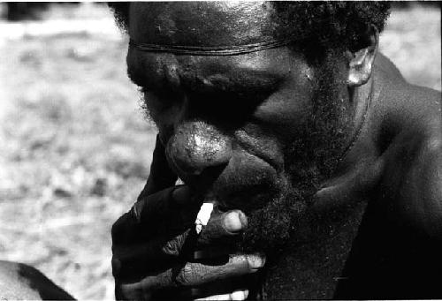 Man smoking a cigarette