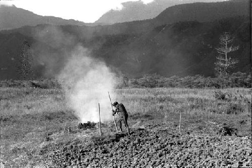 Man working in field