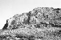 Construction detail of rectangular adobe bricks and bevelled wall sections at Site 19