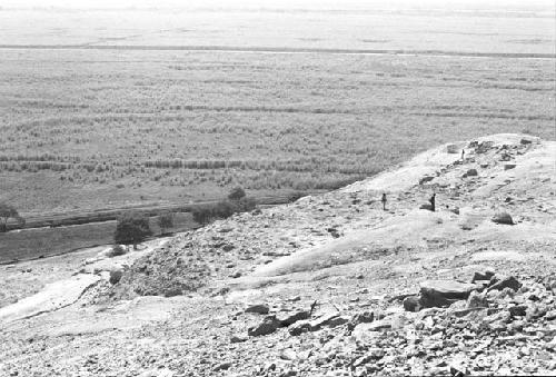 Adobe and rock platform with conical adobes at Site 93