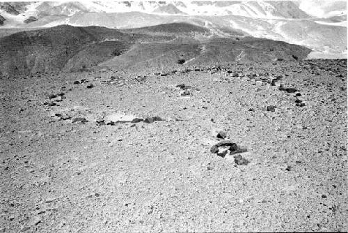 Oval feature southeast of habitation compound at Site 100