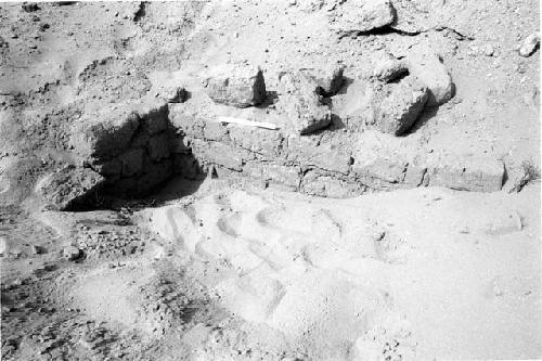 Probable tomb of adobe bricks at Site 116