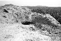 East edge of huaca showing stepped platform at Site 121