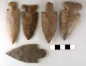 Chipped stone projectile points, corner-notched/ stemmed/ side-notched