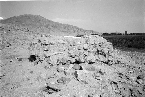 Tapia wall with angular rocks mixed in at Site 133