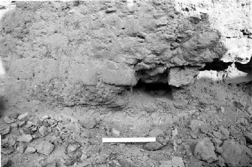 Detail of construction of adobe wall in apparent platform at Site 138