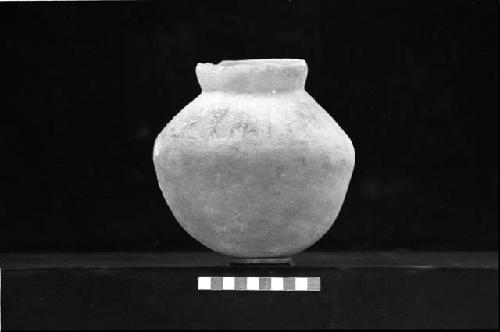 Mold-pressed decorated redware jar