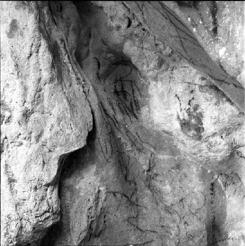 Rock drawings - damaged negative