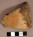 Ceramic, earthenware handle sherd, incised, shell-tempered