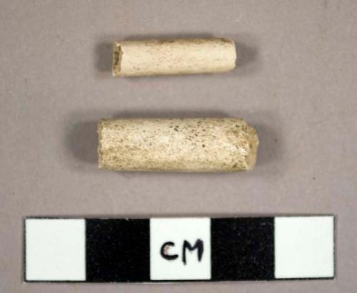 White kaolin pipe stem fragments