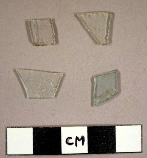 Colorless flat glass fragments