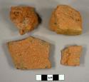 Brick fragments and brick tile fragments