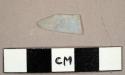 Colorless curved glass fragment, possibly from a hurricane lamp