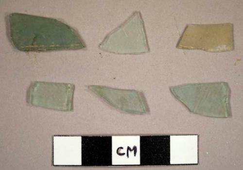 Aqua flat glass fragments