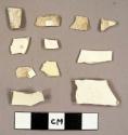 Creamware sherds and one white kaolin pipe bowl fragment