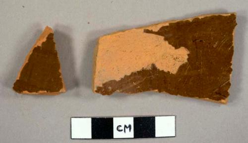 Lead glazed redware sherds