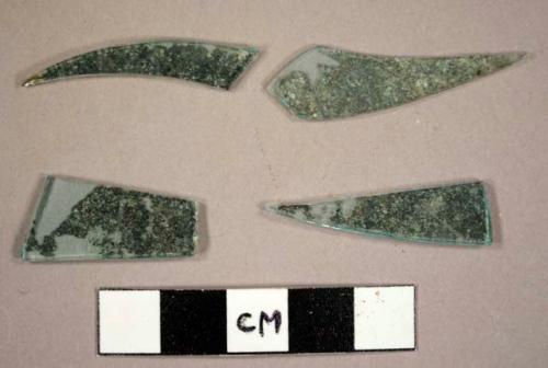 Mirror glass fragments