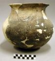 Ceramic jar, flared rim, incised, reconstructed