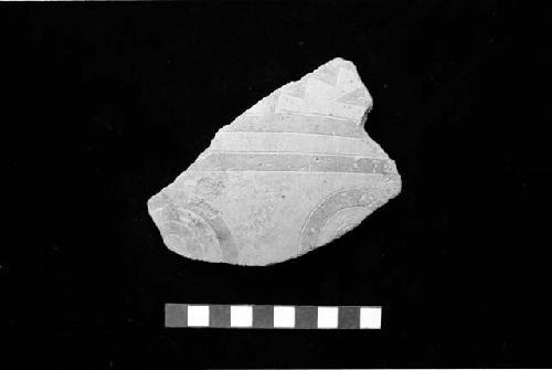 Incised red and cream slip sherd from Site 131