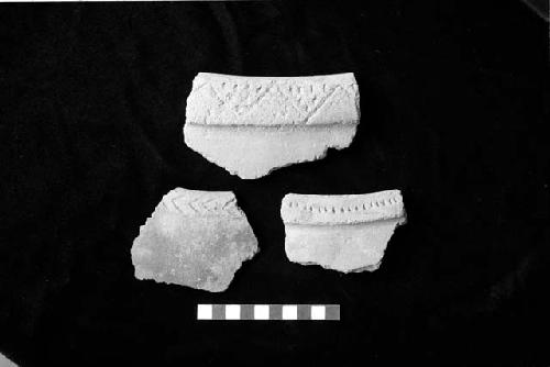 Incised and punctate slab thickened sherds from Sites 134, 123 and 130