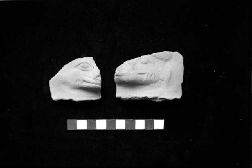 Small press molded animal head sherds from Site 133