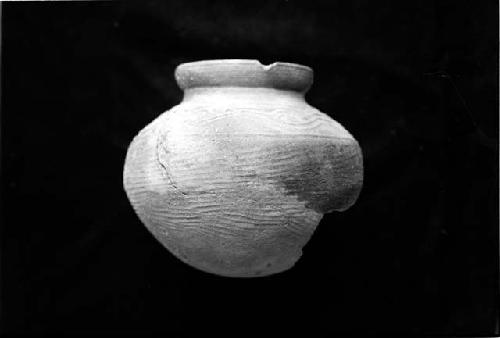 Ceramic vessel with rectangular paddle stamping from Site 131