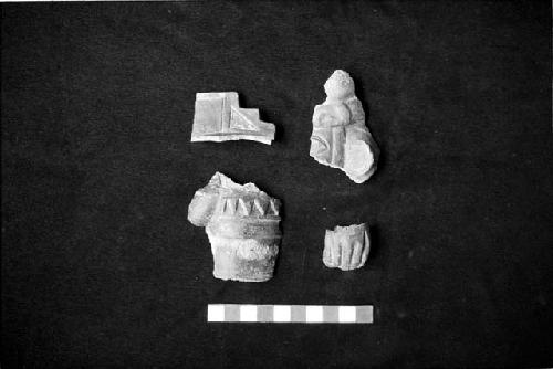 Fine make blackware figurine fragments from Site 134