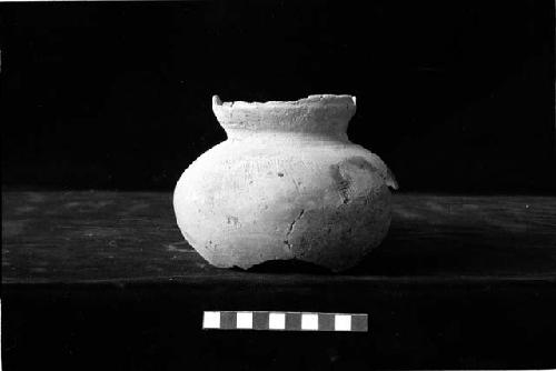 Paddle stamped squared ceramic vessel from Site 133