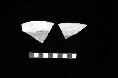 Jar sherds with red brown on white slip from Site 120