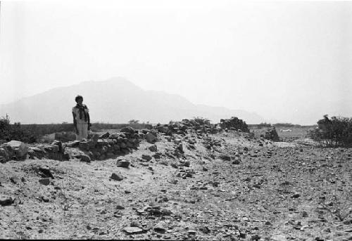 Lower wall across Quebrada de la Monica (Feature 4)