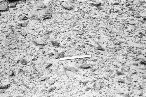 Basalt quarrying debris on ground near Site 106